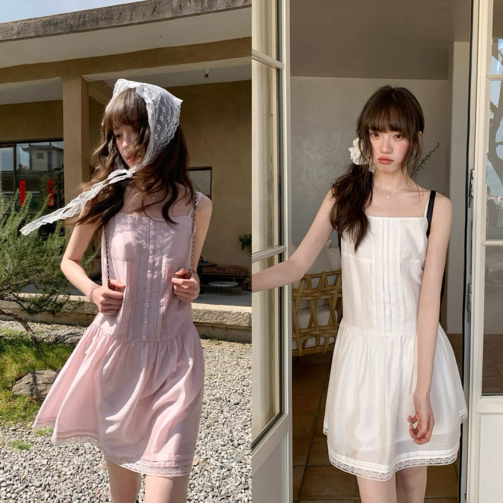 Somedays | 🎀Yuni Dress เดรสสายเดี่ยวคิวท์ๆแบบพส.เกาหลีญี่ปุ่น มีซับในทั้งตัว