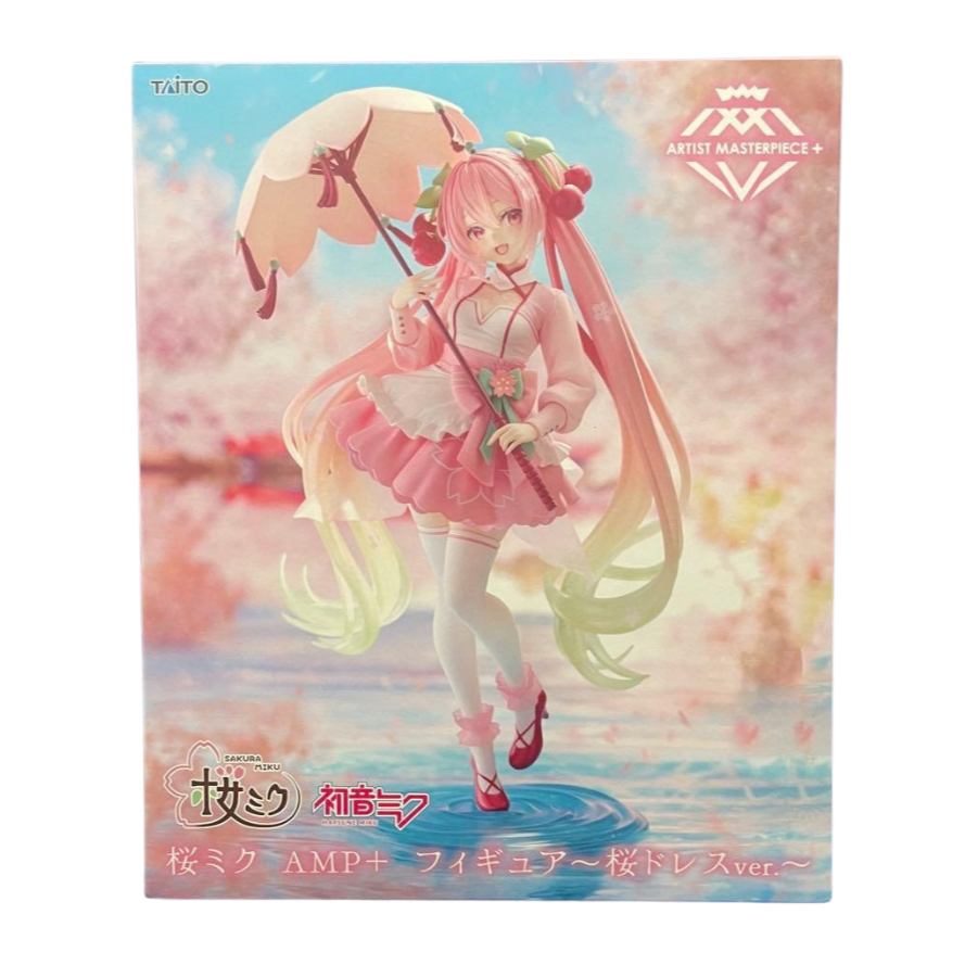 Taito Sakura Miku AMP+ Figure Sakura Dress Ver. Figure Japan Hatsune Miku