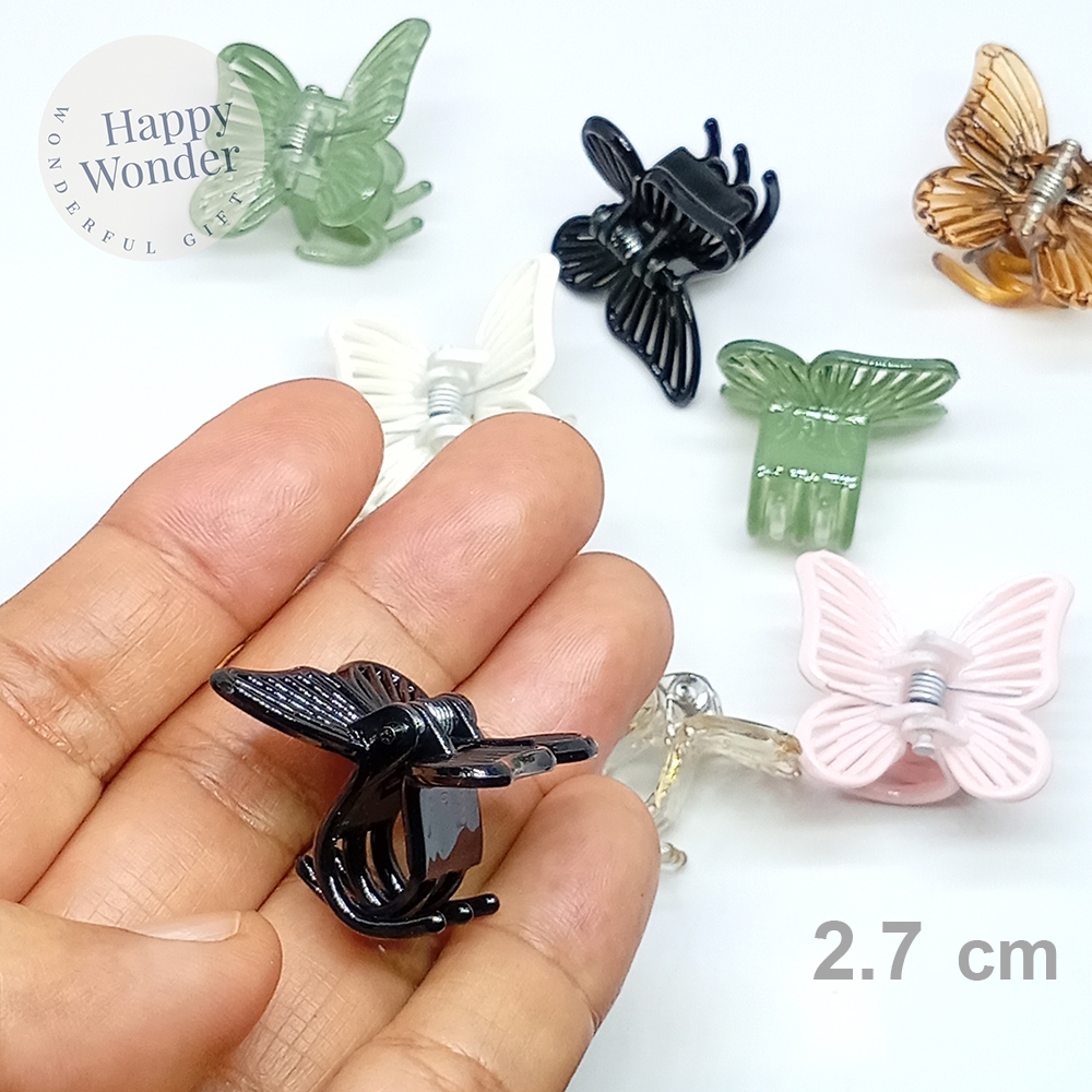 2 ชิ้น กิ๊บหนีบผม กิ๊บผีเสื้อ ตัวเล็ก ปีกกว้าง 2.5 cm เคลือบมัน กิ๊บติดผม สไตล์เกาหลี