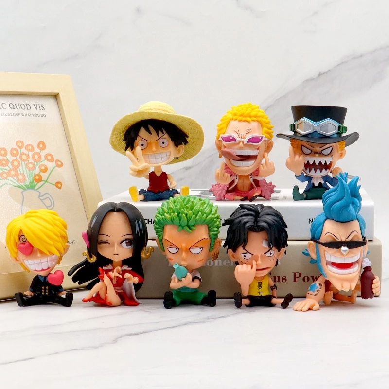Luffy ตุ๊กตาฟิกเกอร์ Zoro Sanji ขนาดเล็ก 8-10 ซม. ของเล่นสําหรับเด็ก thumbnail 10