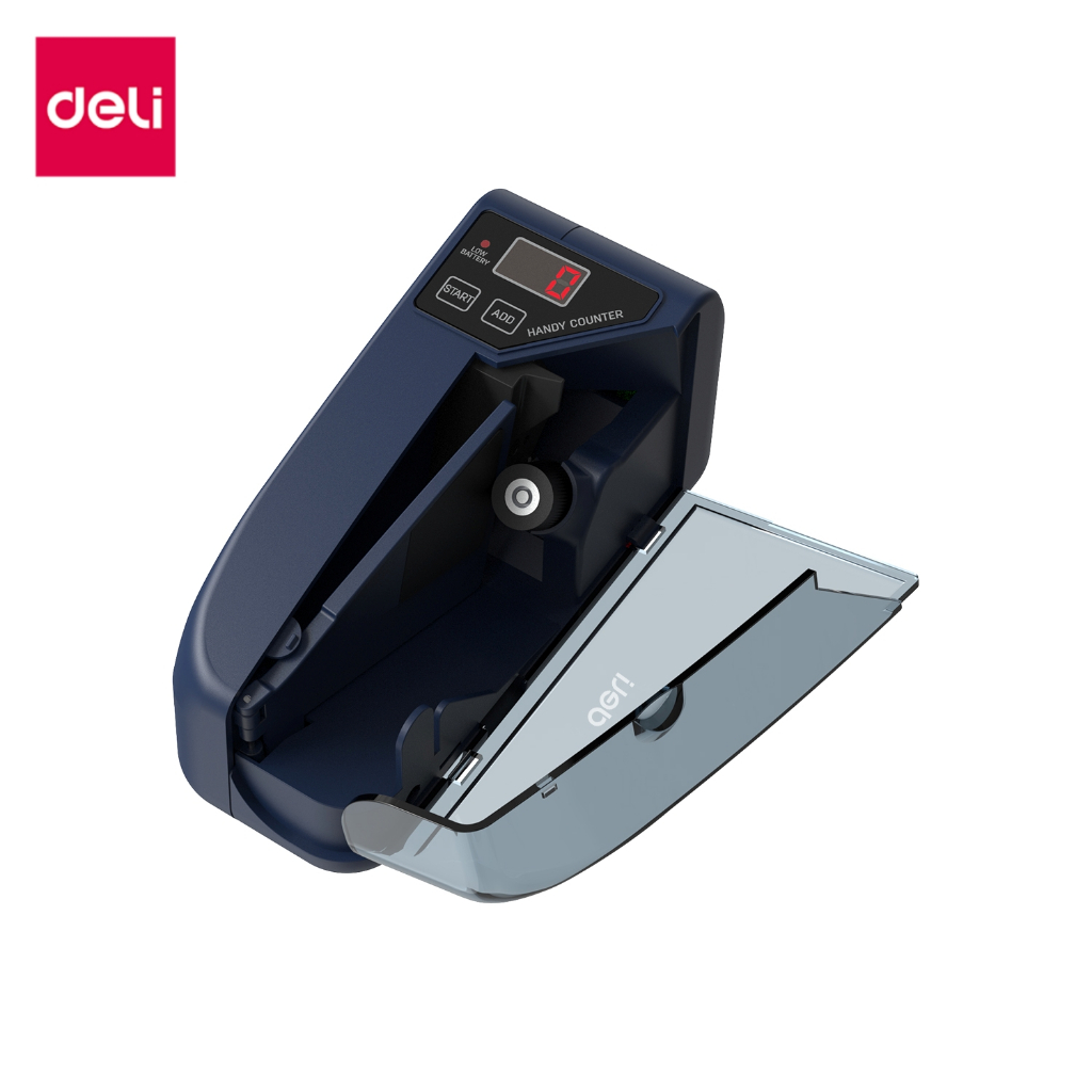 Deli เครื่องนับเงินพกพา ขนาดเล็กพกพาสะดวก 600ใบต่อนาที มีฐานกันลื่น Bill Counter