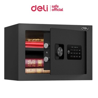 Deli ตู้เซฟ ตู้เซฟนิรภัย ล็อครหัสผ่านและกุญแจ เสียงสัญญาณเตือน แข็งแรง ทนไฟ รับประกัน 1 ปี Safe Box