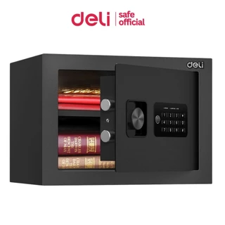 Deli ตู้เซฟ ตู้เซฟนิรภัย ล็อครหัสผ่านและกุญแจ เสียงสัญญาณเตือน แข็งแรง ทนไฟ รับประกัน 1 ปี Safe Box