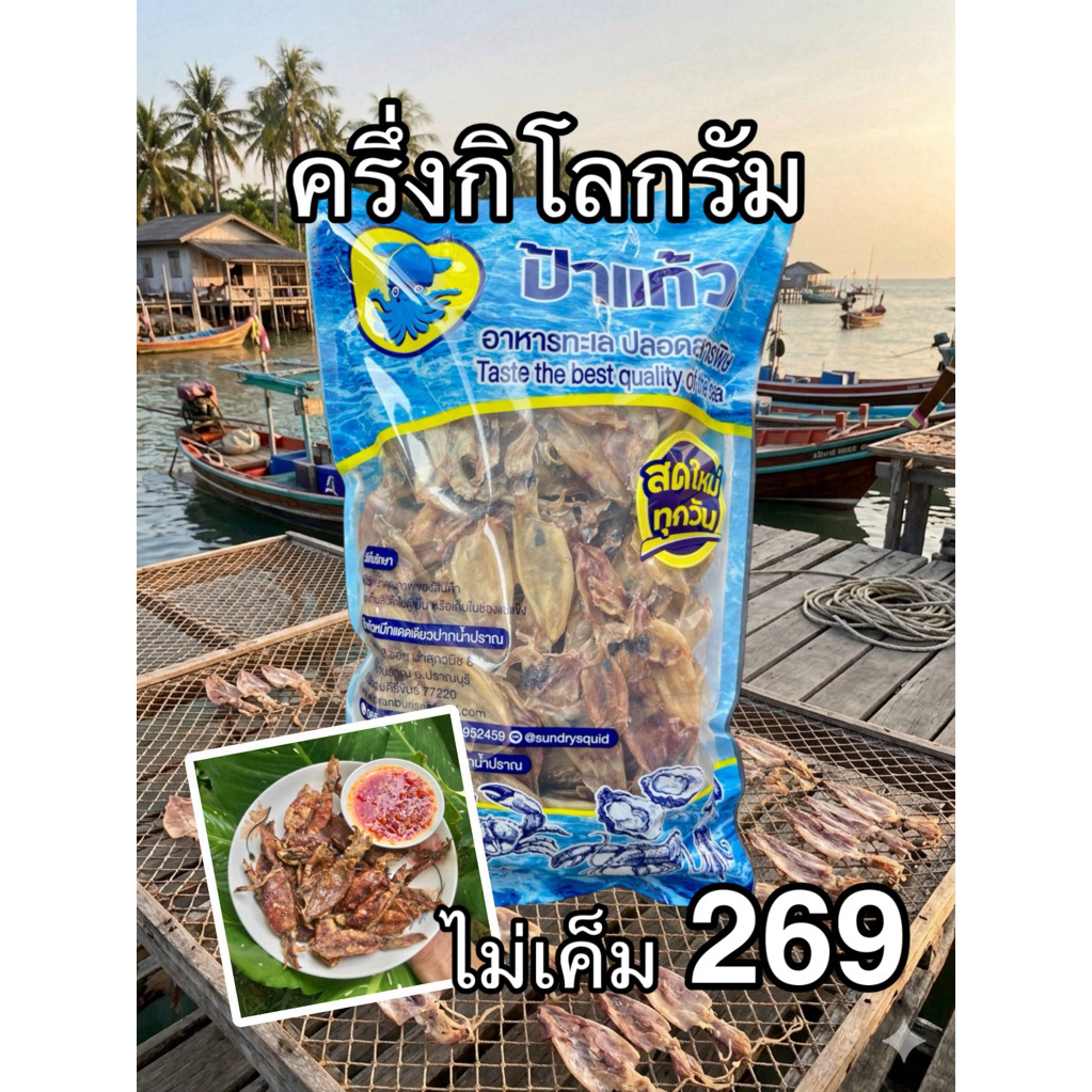 ปลาหมึกกะตอยแห้ง ปลอดสาร ไม่เค็ม เนื้อหวานมัน คัดพิเศษ สดใหม่จากแพ