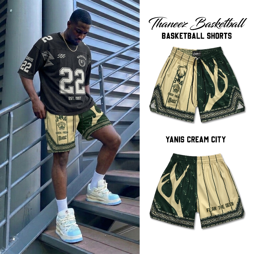 กางเกงกีฬา กางเกงบาสขาสั้น Badz Xero Yanis Cream City Edition [ มีไซส์ใหญ่ ]