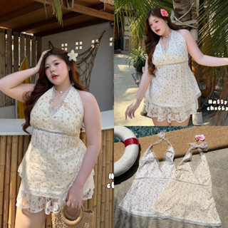 /NT/ เสื้อคล้องคอแต่งลูกไม้ ไซส์อก38-50 ผ้าฉลุลายดอกไม้ ตัวย…