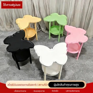 โต๊ะข้างโซฟา 2 ชั้น สไตล์มินิมอล ชั้นวางของข้างเตียง โครงพลาสติก โต๊ะวางของตกแต่งบ้าน