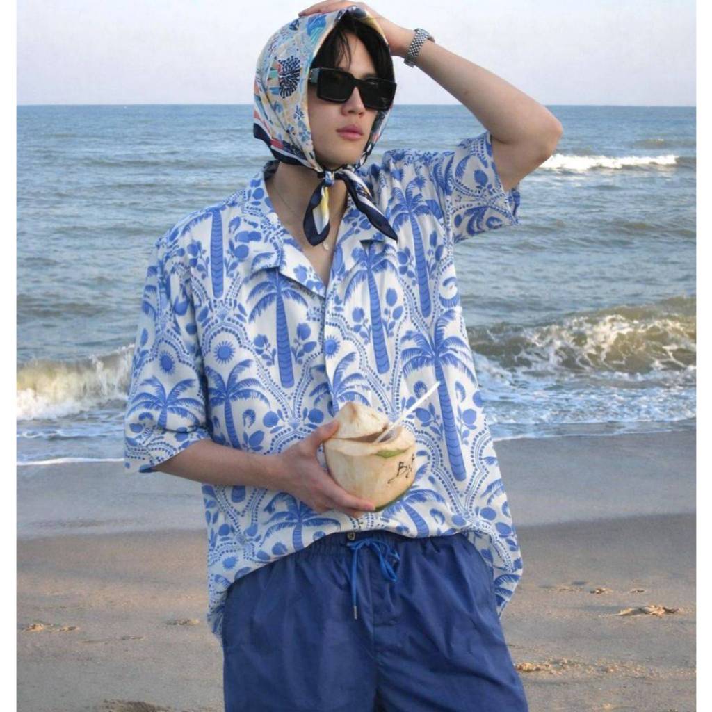 11.WOLF Beach Classic Blair Shirt เสื้อเชิ๊ตแขนสั้นต่อลาย บีชคลาสสิค / H358