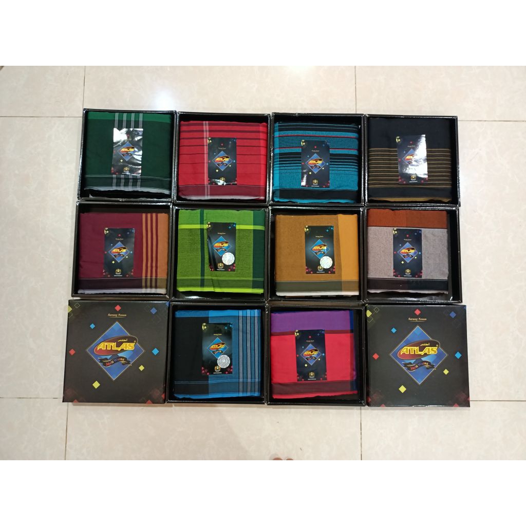 ผ้าโสร่งผู้ชายแบร์นATLASผ้าโสร่งผู้ชายแบร์นATLAS Multi Warnaเนื้อดีซับน้ำไม่ลื่น เย็บแล้ว