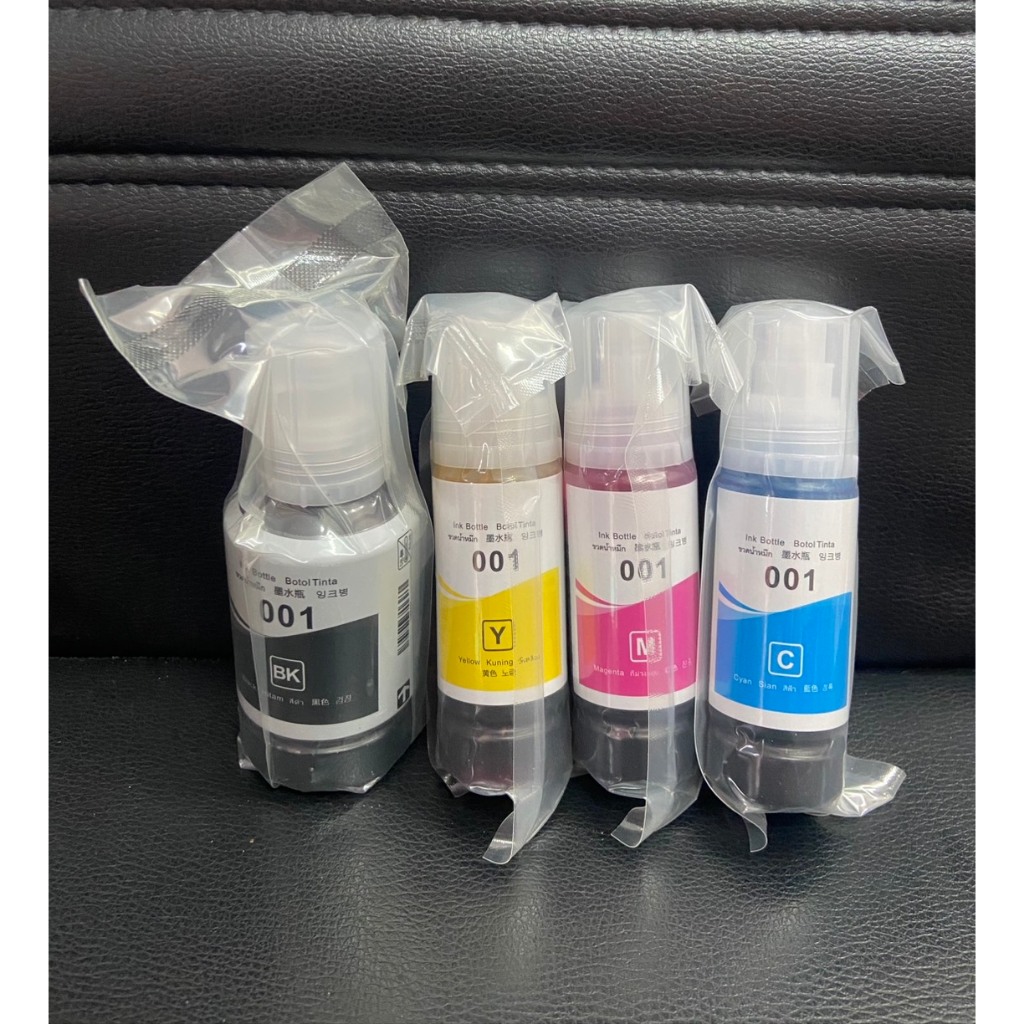 Epson 001 หมึกเติม พรีเมี่ยม เทียบเท่า Bk C M Y Nobox