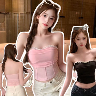 เกาะอกน่ารักแต่งลูกไม้เพิ่มความน่ารัก เกาะอกมีบราในตัว