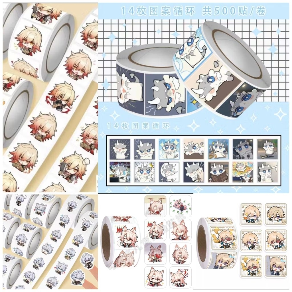 พร้อมส่งจากไทย ม้วนสติกเกอร์ Honkai Star Rail 500 ดวง