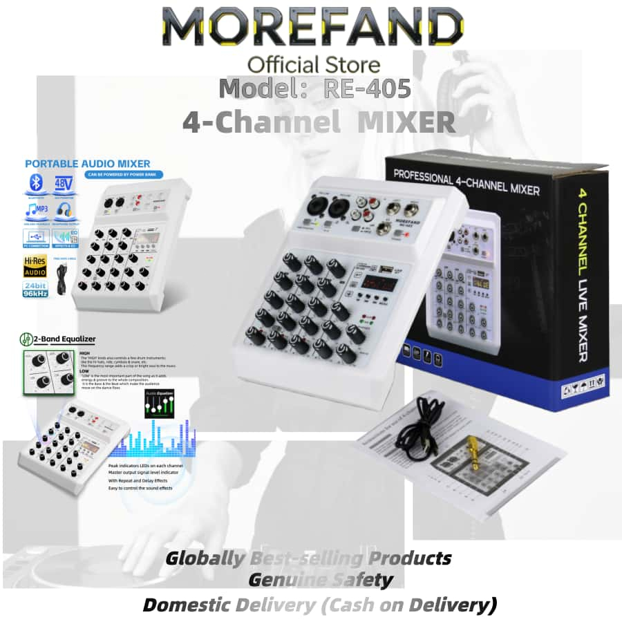 【COD】MIXER-405 มิกเซอร์ เอฟเฟกต์แท้ มีBluetooth มีช่องเสียบUSB มีช่องเสียบไมค์ 2ช่อง รุ่น