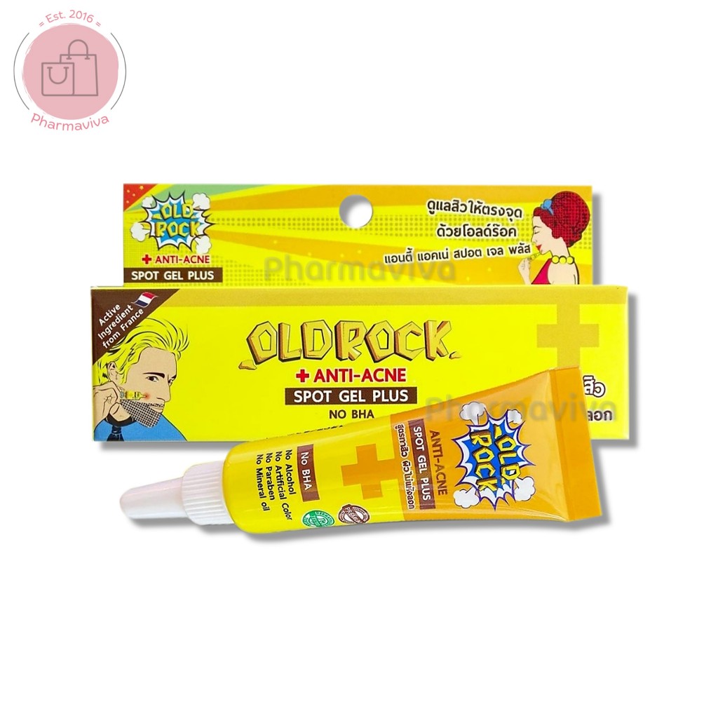 เจลแต้มสิว Oldrock Anti-Acne Spot Gel Plus 7 กรัม โอลด์ร๊อค แอนตี้ แอคเน่ สปอต เจล พลัส Old rock