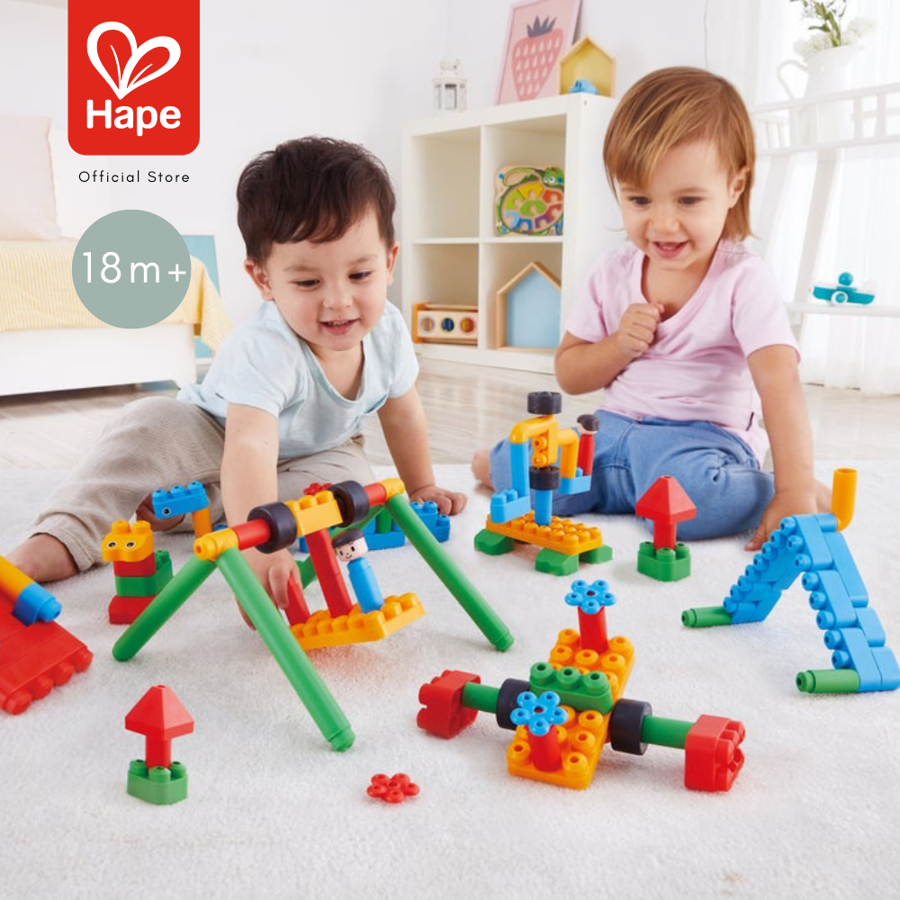 Hape - Adventure Playground Kit ตัวต่อโพลีเอ็มชุดสวนสนุก 110 ชิ้น 18M+ รูปที่ 2