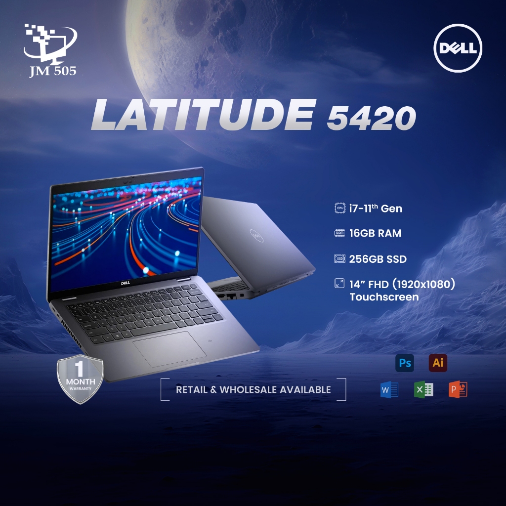 [2nd Hand] Dell Latitude 5420 — Core i7‑11th Gen / 16GB / 256GB SSD / 14” FHD Touch / Backlit Keyboa