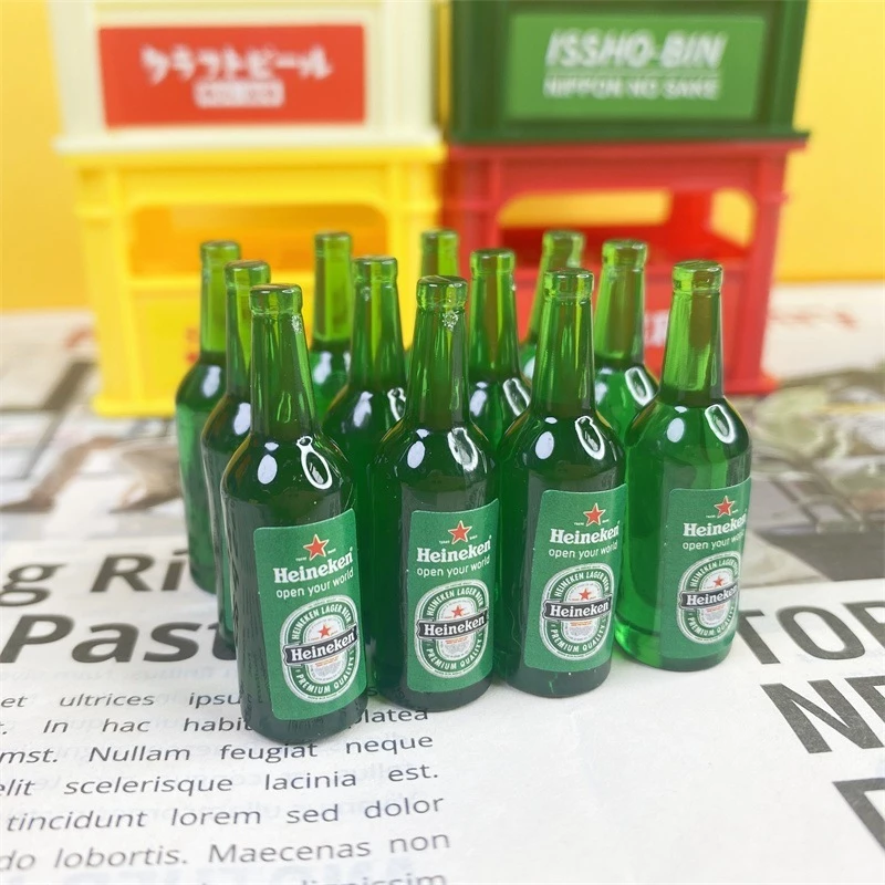 b009 ขวดแก้วไฮนาเก้นของจิ๋วของเล่นแพ็คละ 10 ชิ้น