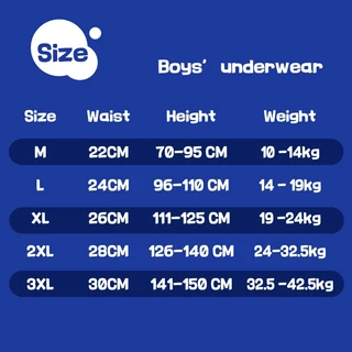 สินค้าพร้อมส่ง กางเกงในเด็กชาย ป้องกันแบคทีเรีย ระดับA ไซส์M-3XL