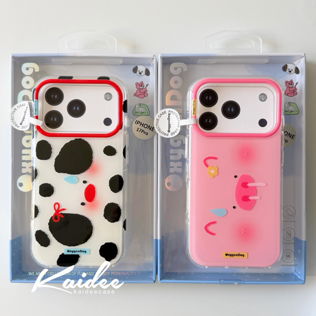 kaidee-Case IMD OXYGENDOG Cartoon ลายวัว/ลายหมู/ลายลูกเจี๊ยบ ขอบนิ่มหลังแข็งสำหรับรุ่นiPhone13-17ProMax