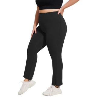 (ใหญ่พิเศษ XL-4XL) Bigbraco HI121 เล้กกิ้งออกกำลังกายขาม้าขาวยาว กางเกงออกกำลังกายสาวอวบอ้วน