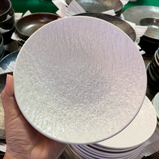 จานเซรามิก 8 นิ้ว จานข้าว จานลายหิน มีหลายสีให้เลือก จานก้นต…