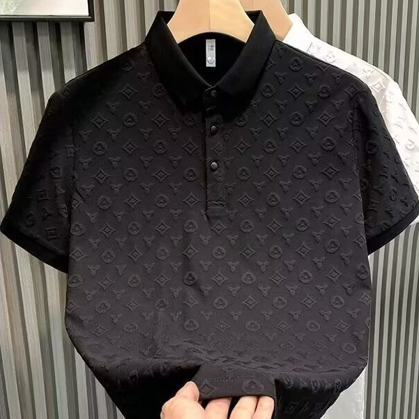 2026 ฤดูร้อนแฟชั่นใหม่ เสื้อโปโลแขนสั้นทรงเข้ารูป ผู้ชาย หรูหราเบา ระดับไฮเอนด์ ปกพับ เสื้อยืดแขนสั