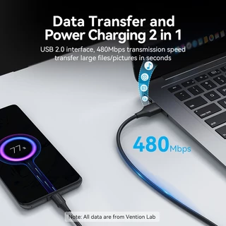 Vention [พร้อมส่งจากไทย 24ชั่วโมง]สายชาร์จ/สายข้อมูล USB Type C 3A สายชาร ์ จเร ็ วเข ้ ากันได ้ กับ Xiaomi Samsung