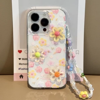 POPPA🔥 เคสไอโฟน17สำหรับ iPhone 15 13 11 air 17 16 14 12 Pro Max 15Plus 16Plus 14Plusประกายดาวดอกไม้กำไลข้อมือใหม่ ปก อ่