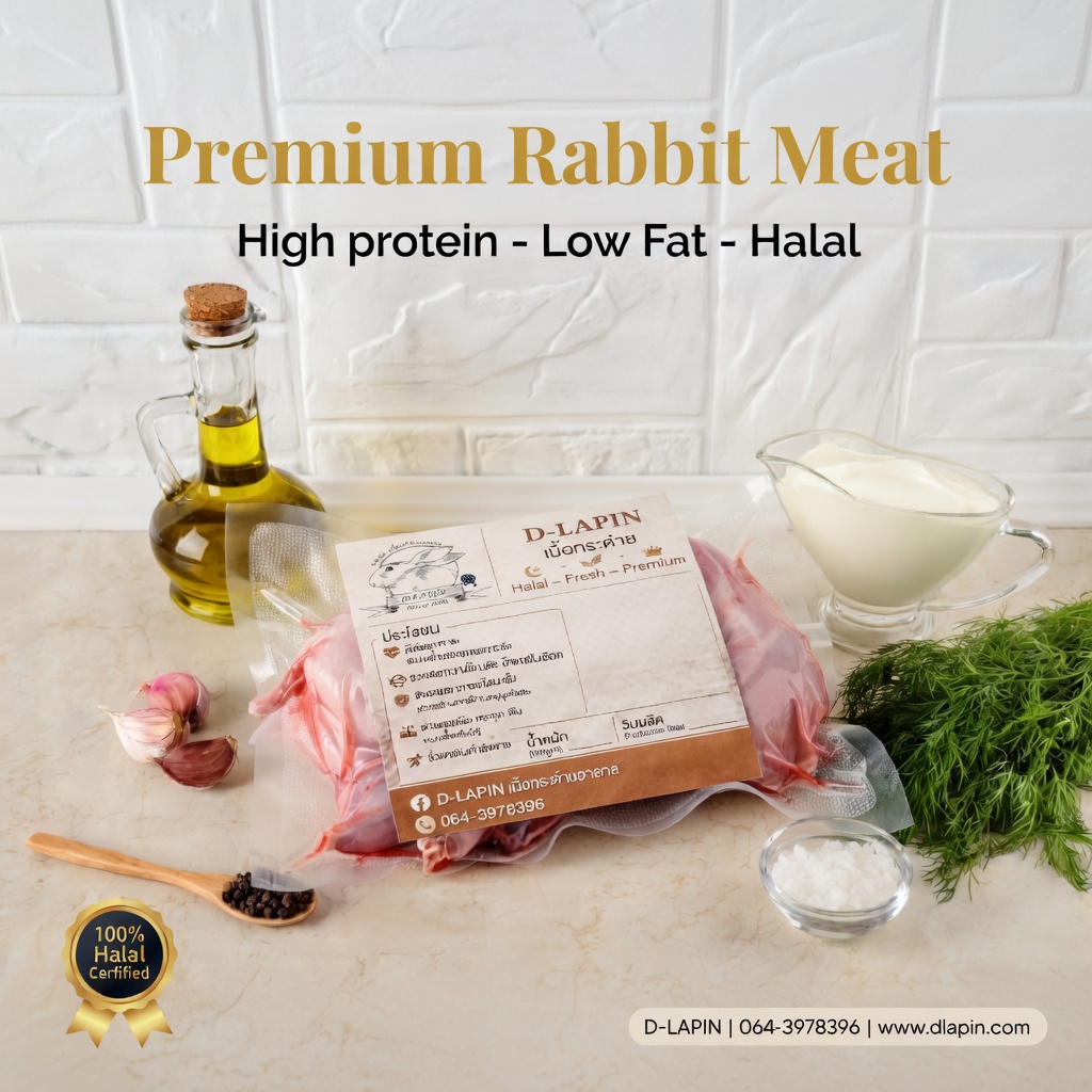 เนื้อกระต่ายฮาลาล ทั้งตัว (Halal Rabbit Meat) ราคา ถูกที่สุด ดีลบีเคเค