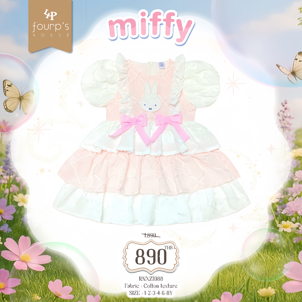 MIFFY : RNXZ1088 เดรสเด็กหญิงลิขสิทธิ์แท้