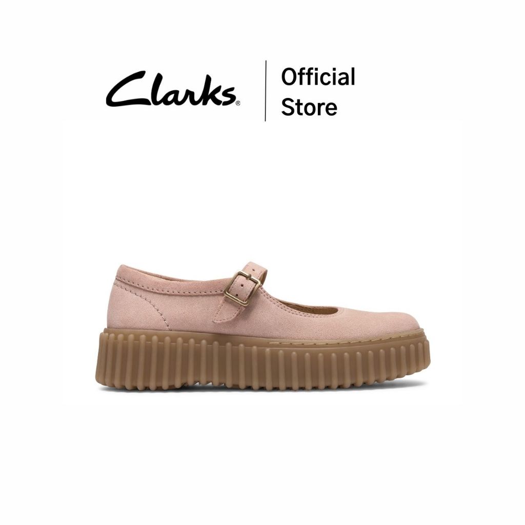 Clarks รุ่น TORHILL JANE สี LIGHT PINK SUEDE รองเท้าหนังกลับ MARY JANE(รองเท้าแมรี่เจน) คุณภาพดี ใส่สบาย