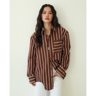 ZTN105-CHOCOLATE STRIPED SHIRT
