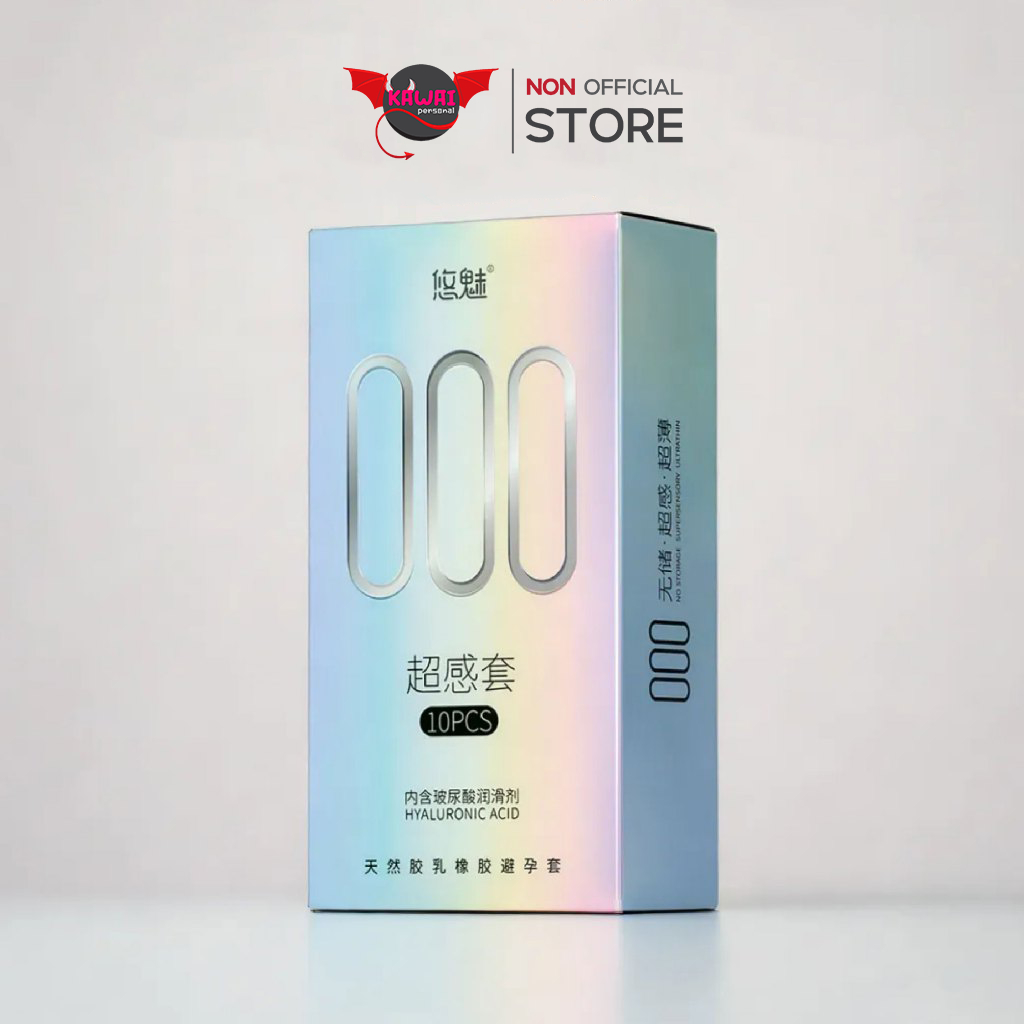 แบรนด์ ยูมิ000 ถุงยางอนามัย บางกว่า 0.01 ถึง 90% ไม่มีปลายกระเปาะ ไซส์ 52±2 มม.