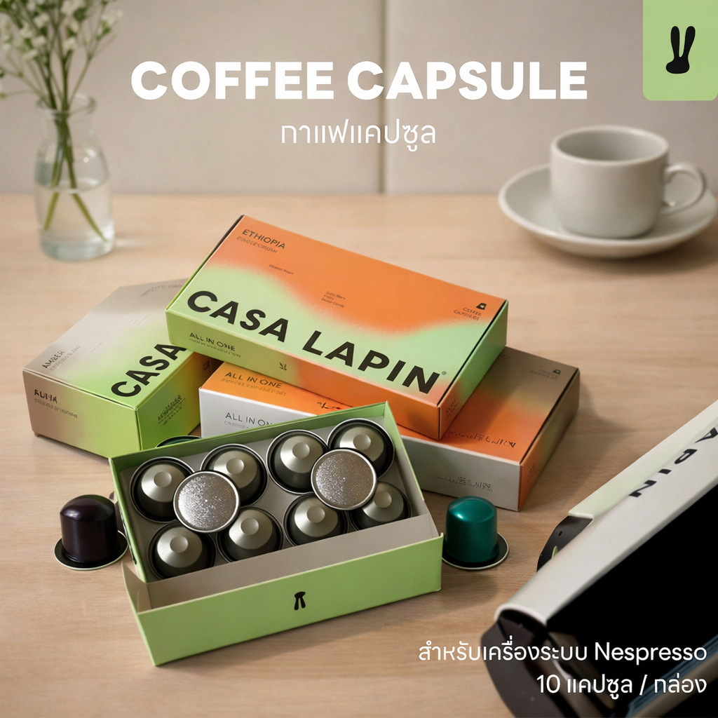 Coffee Capsule | กาแฟแคปซูล สำหรับเครื่อง Nespresso | 1กล่อง มี10แคปซูล 5 รสชาติ | CASA LAPIN