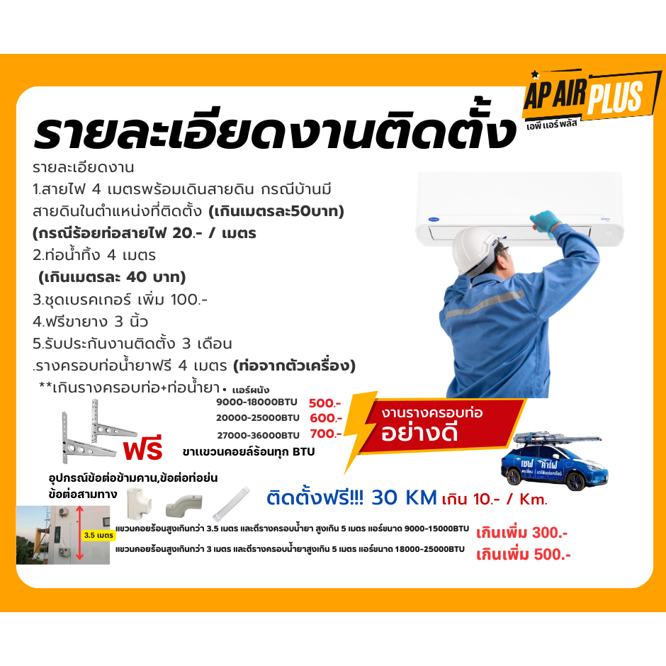 รุ่นใหม่ 2026 Carrier TECH-S (Fixed Speed) 2026 9000-24500 BTU ราคา ถูกที่สุด ดีลบีเคเค แกลเลอรีภาพที่ 7