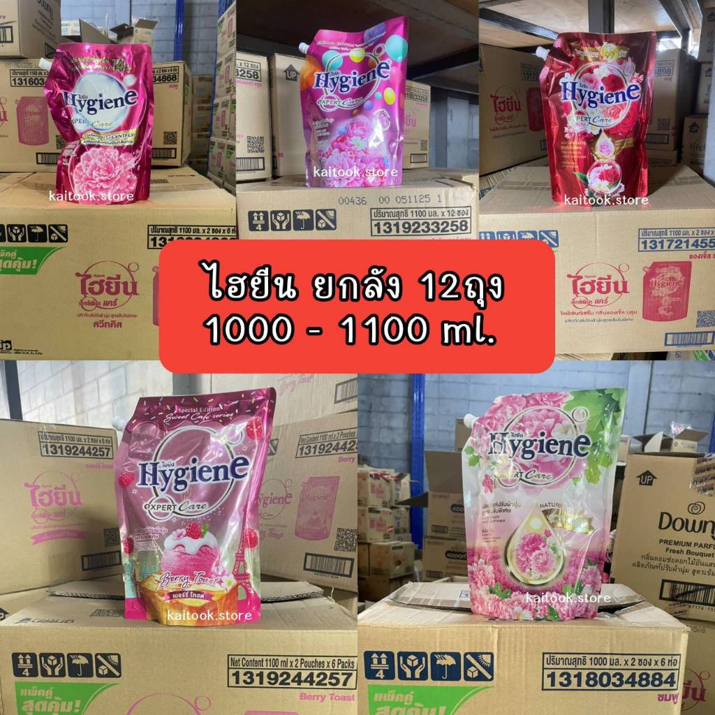 [ยกลัง 12 ถุง ] 1000-1100 ml. Hygiene ไฮยีน ปรับผ้านุ่มเข้มข้น เอ็กซ์เพิร์ทแคร์