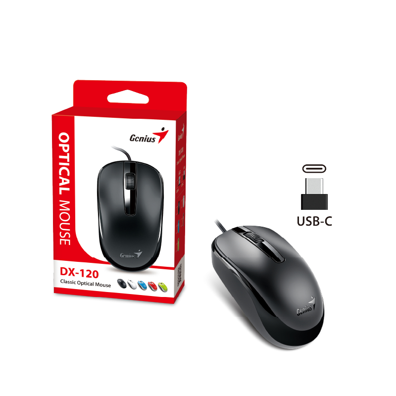 WD PREMIUM GENIUS MOUSE RS2,DX-120 (BLACK) WIRED OPTICAL,USB-C