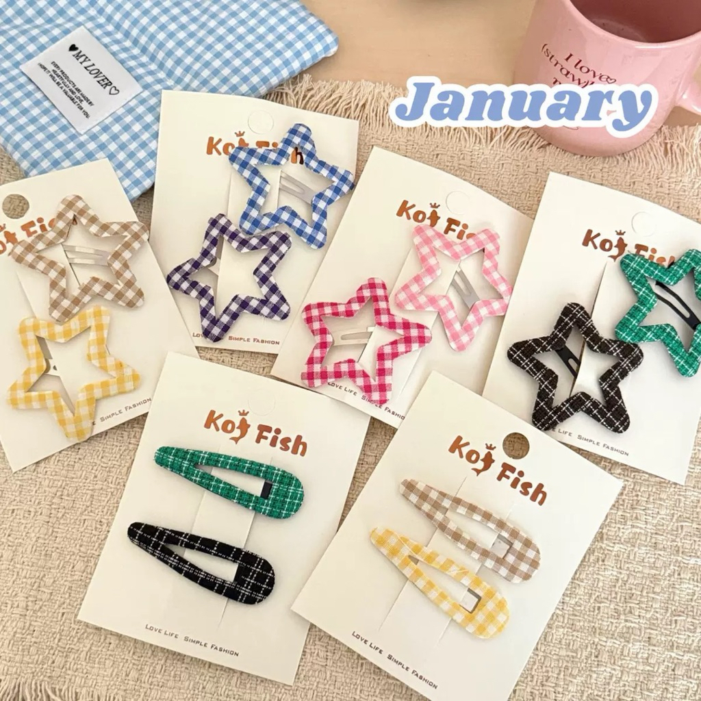 Cute 483 กิ๊บติดผม กิ๊บแป๊กดาวใหญ่ สีสดใส 2 ชิ้น/แพ็ค