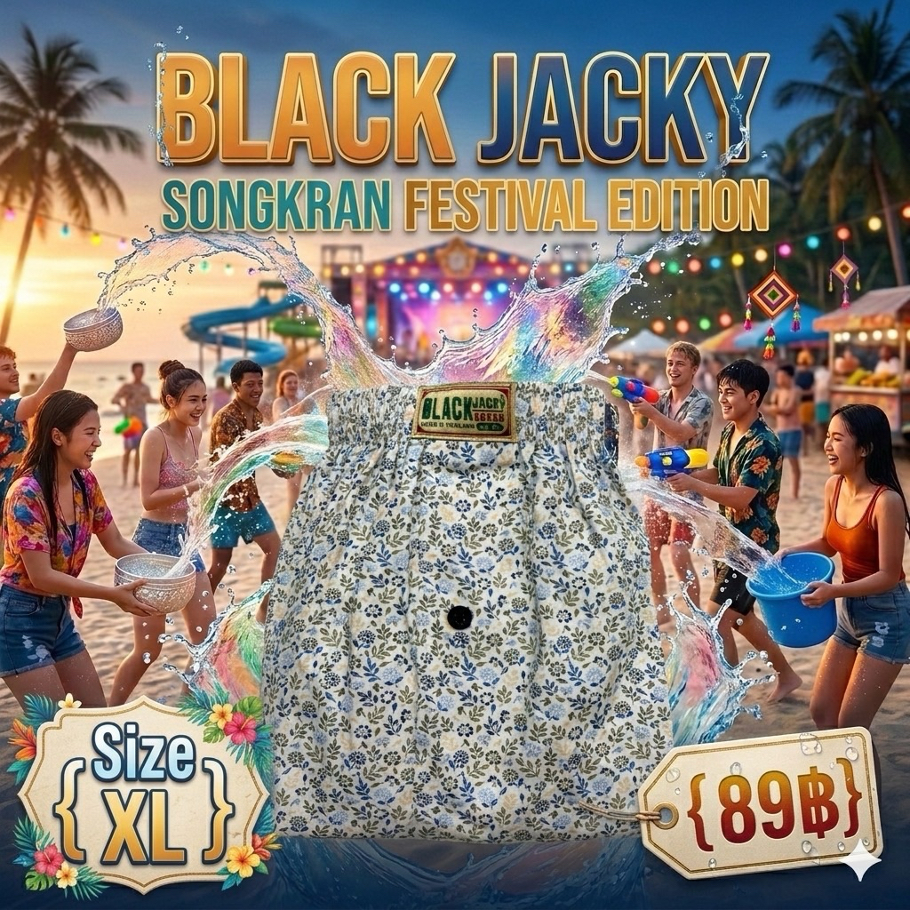 Size XL (1) บ๊อกเซอร์เกาหลี BLACK_JACK  รอบเอว 30-36"