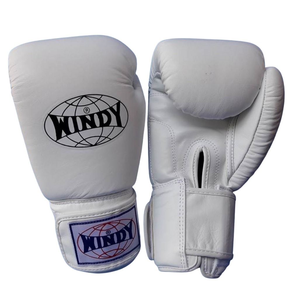 Windy boxing gloves White BGVH (8,10,12,14 oz) genuine leather วินดี้ นวมซ้อมชกมวย สีขาว ผลิตจากหนัง