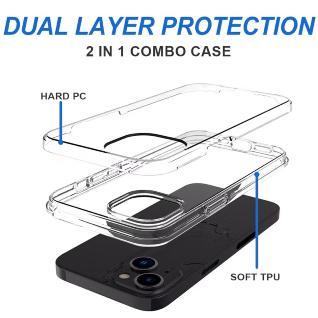 Double 2 in 1 IPhone cases tpu + pc