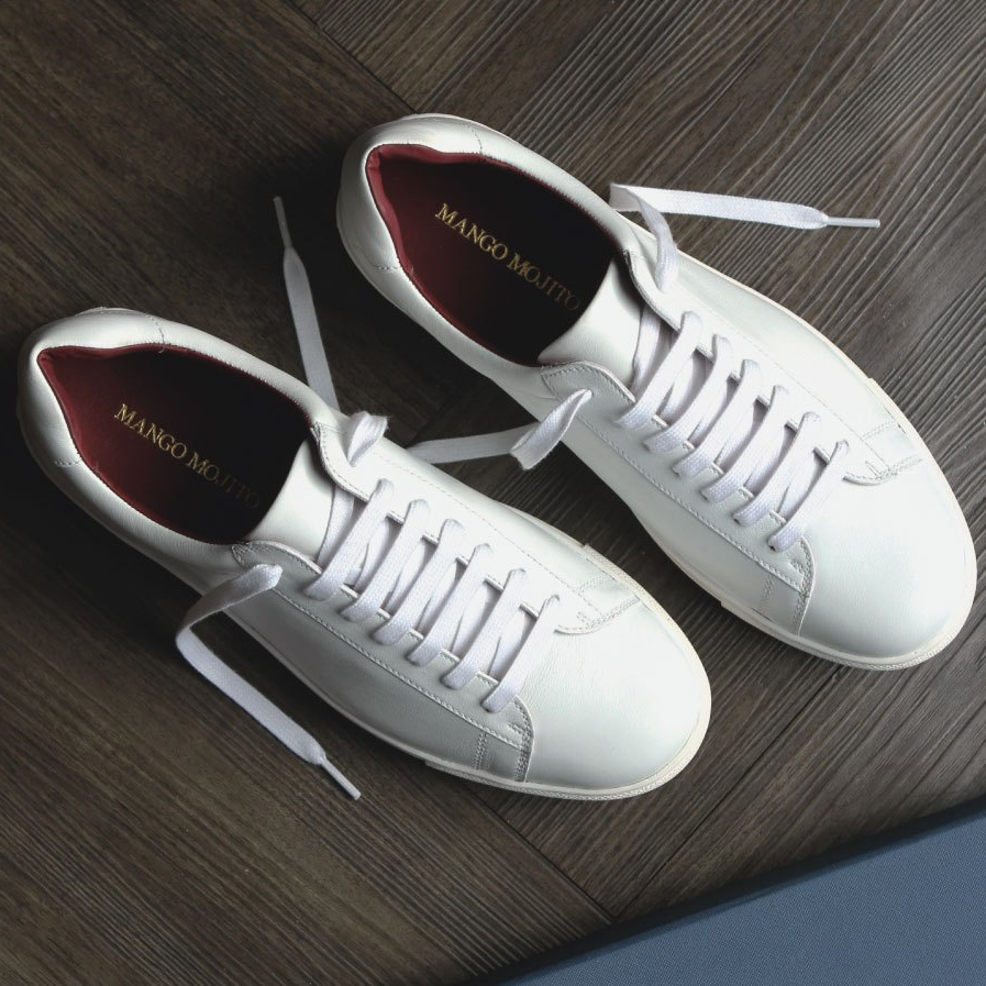 พร้อมส่ง | MANGO MOJITO | Mojito Sneaker White | รองเท้าสนีกเกอร์หนังแท้ | Smart Casual | ใส่สบาย