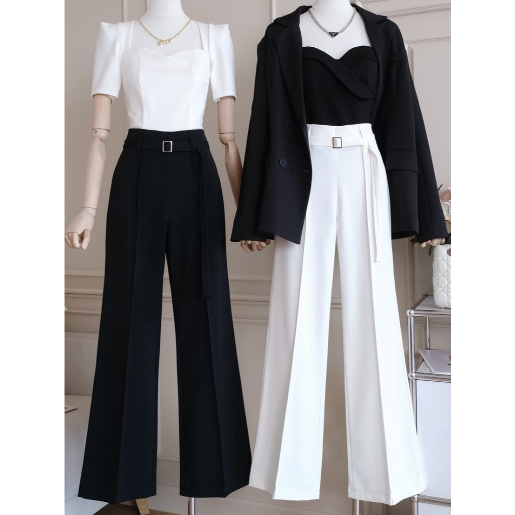 Mintie กางเกงขากระบอกปลายม้านิดๆ ป้ายPrisana กางเกงใส่ทำงาน