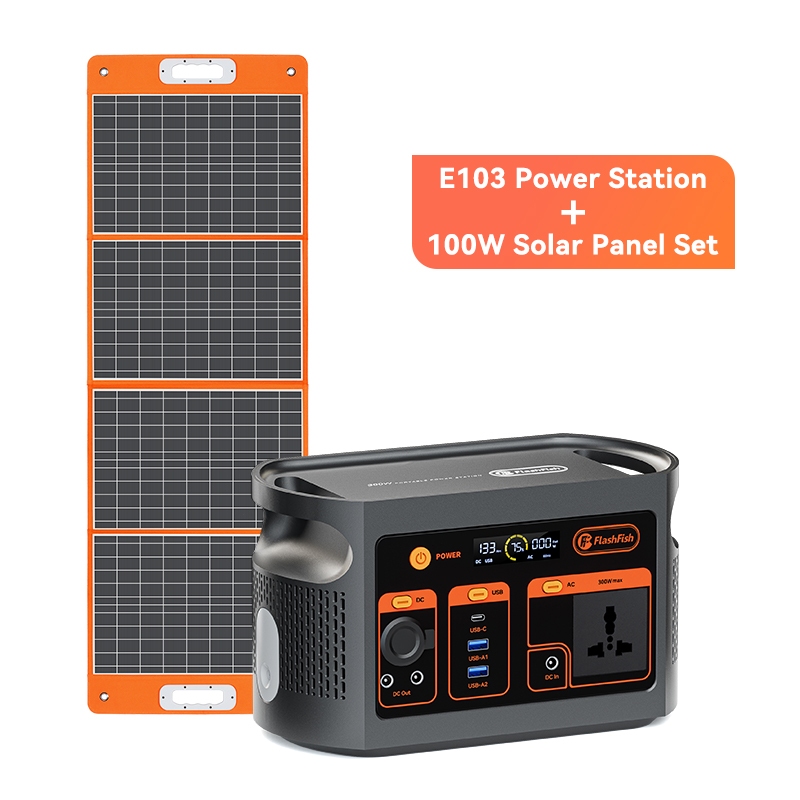 (ใช้ขณะชาร์จ) Flashfish 300W 600W Power box แค้มป์ปิ้ง Portable Power Station สำรองไฟ Camping Solar UPS Power Supply