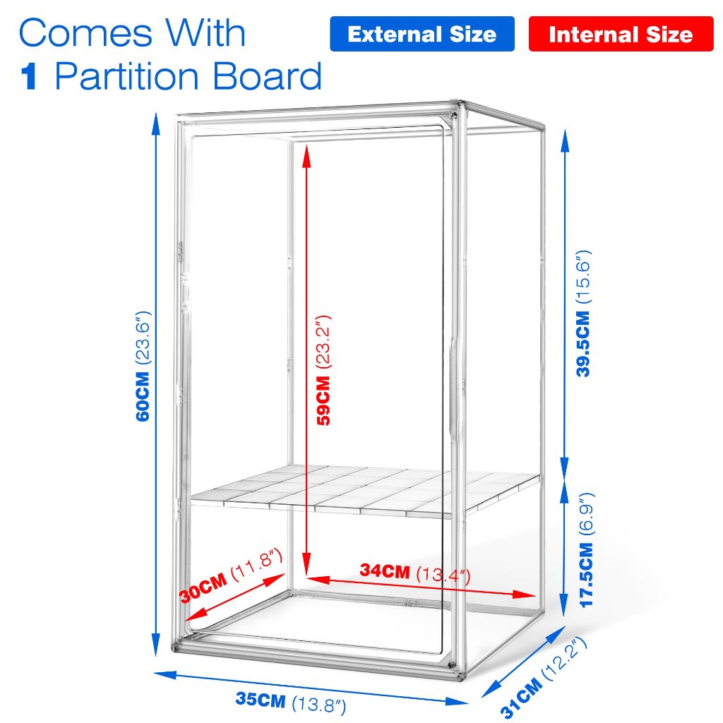 กล่องอะคริลิกใส สำหรับ Zimomo Extra Large Wall Mounted ABS Display Case