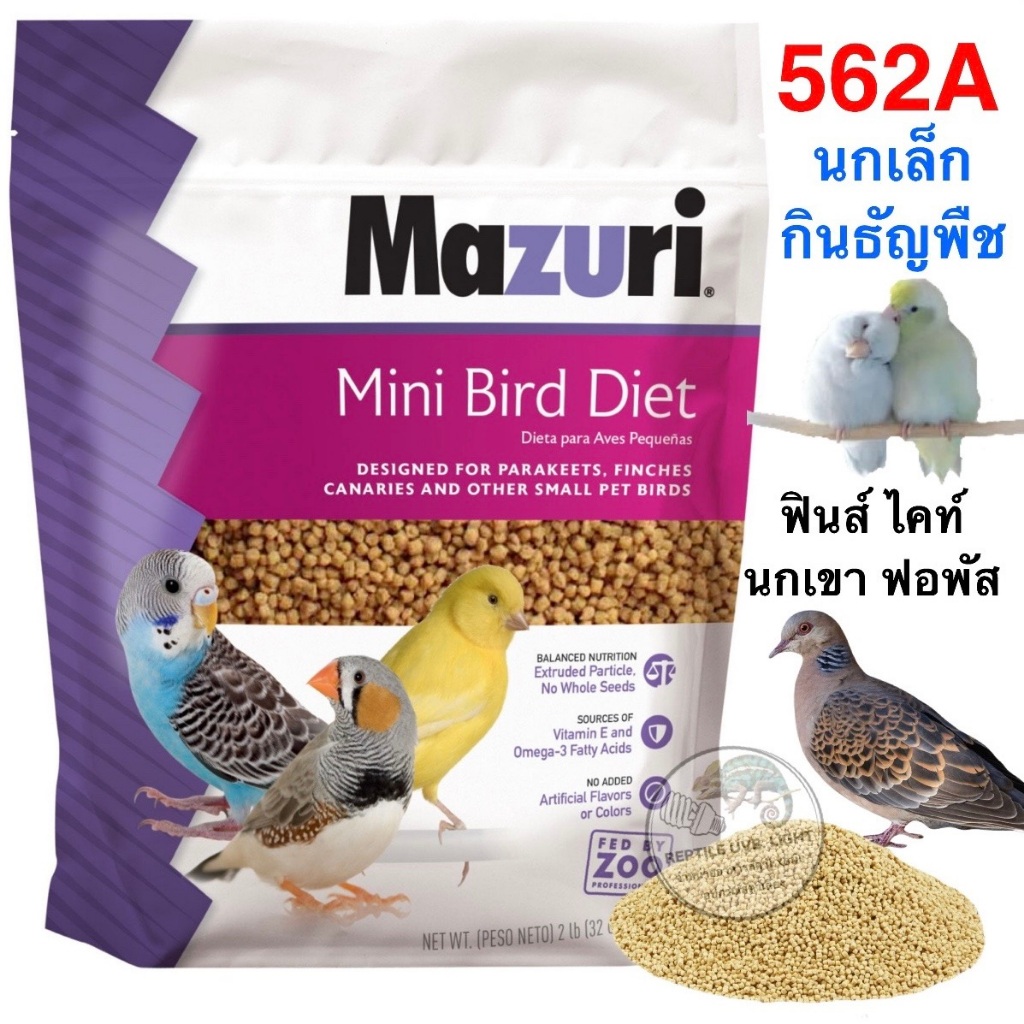อาหารนกขนาดเล็ก Mazuri® Mini Bird Diet  562A ฟอพัส ริงเน็ค ไคท์ กระตั้ว นกฟิ้นส์ นกกินพืช