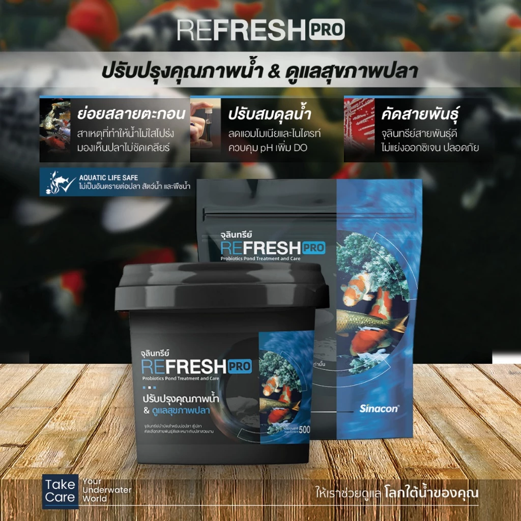 [ล็อตใหม่ผงสีขาว] Refreshpro จุลินทรีย์บ่อปลา แบคทีเรียตู้ปลา ปรับสภาพน้ำ น้ำใส ปลอดภัย ไม่มีสารเคมี thumbnail 3