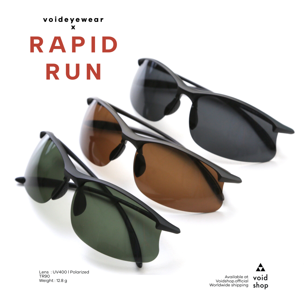VOID x RAPID RUN Running Sunglasses แว่นวิ่ง Polarized UV400 แว่นกันแดดกีฬา Sport Sunglasses สำหรับวิ่ง ปั่นจักรยาน Outd