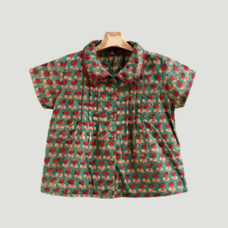 เสื้อผ้าฝ้ายอินเดีย คอบัว พิมพ์ลายดอกน่ารักสุดๆ เนื้อเบาเย็นสบาย สไตล์คังคุไบ ใส่ได้ทุกโอกาส เหมาะสำหรับ บ้านเราเมืองไทย