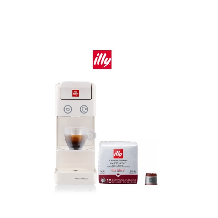 ILLY เครื่องชงกาแฟแคปซูล รุ่น Y3.3 สีขาว แถม ILLY แคปซูลกาแฟ INTENSO ROAST - 18 แคปซูล
